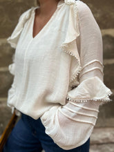 Charger l&#39;image dans la galerie, Blouse froufrou Écru
