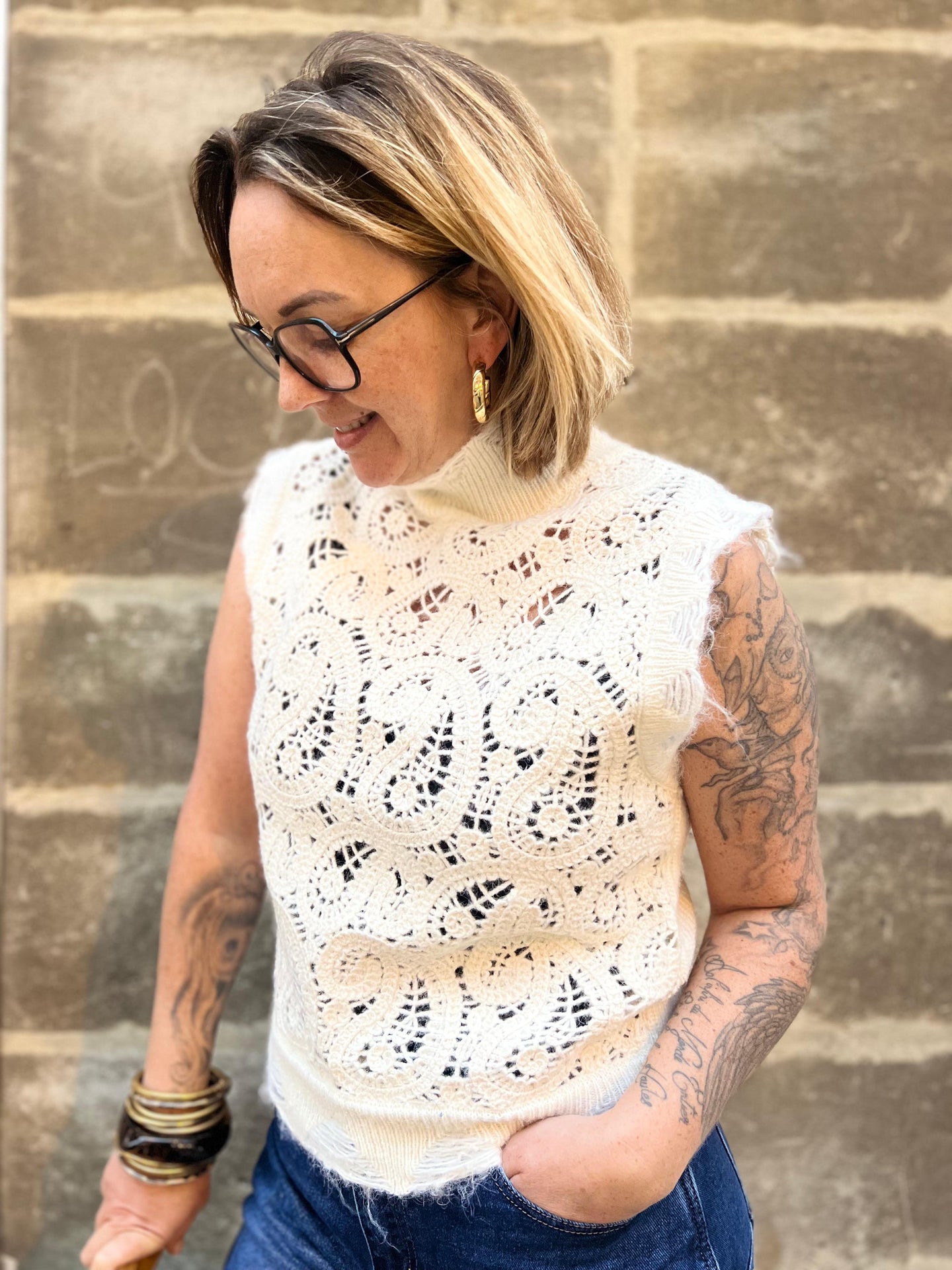 Pull sans manche Romain