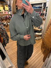 Charger l'image dans la galerie, Chemise col empire bleu
