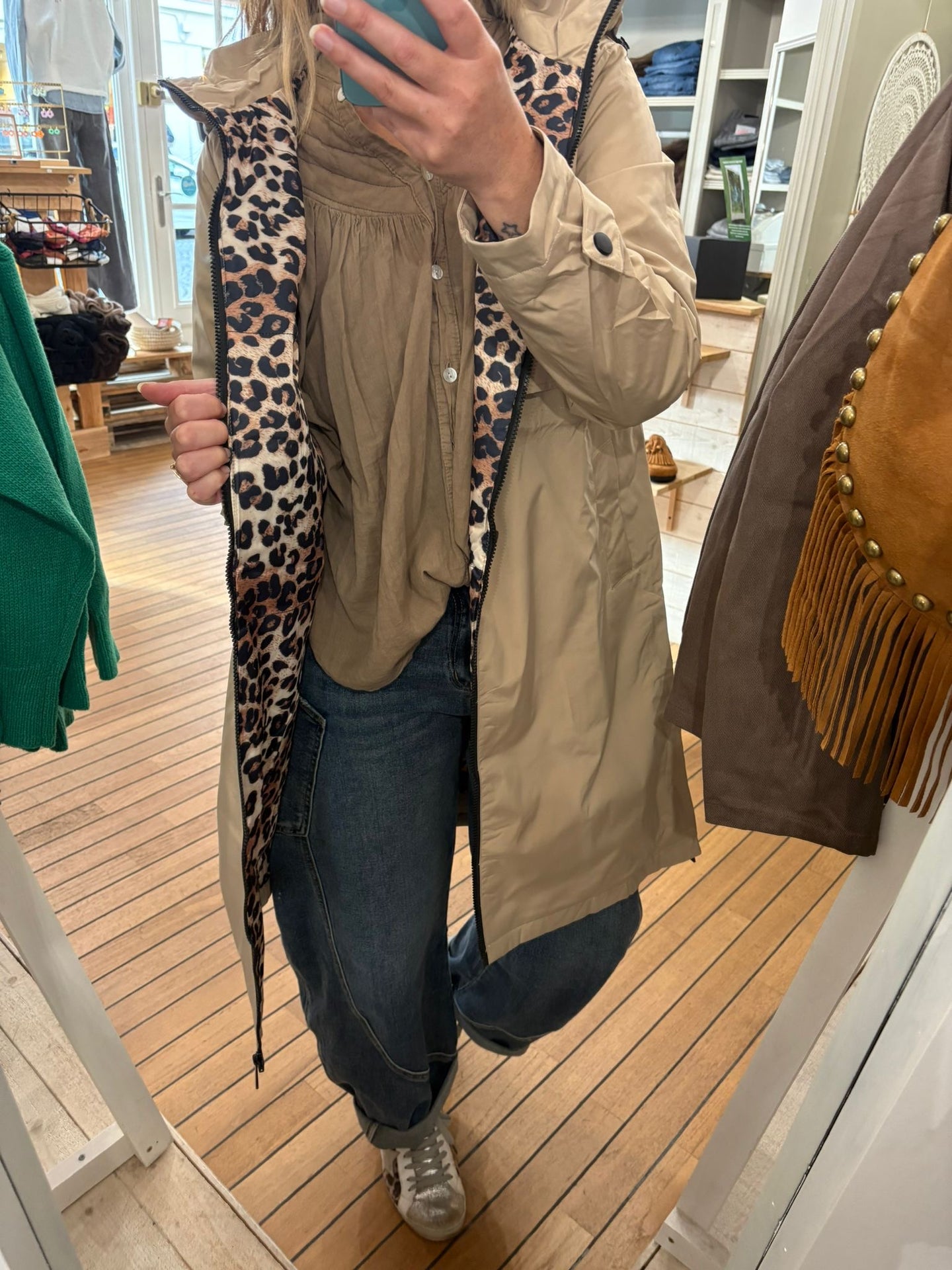 Imperméable IDÉAL Beige/imprimé léopard